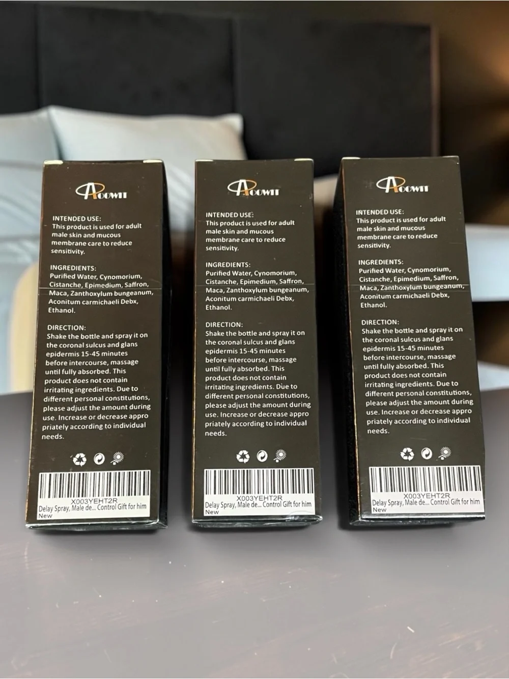 Aoowit Male Delay Spray 3 Boxes x .34 oz Topical Desensitizing Spray NEW NIB